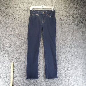Lucky Brand Jeans Womens 2/26 Dark Blue Sweet Straight Mid Rise Denim